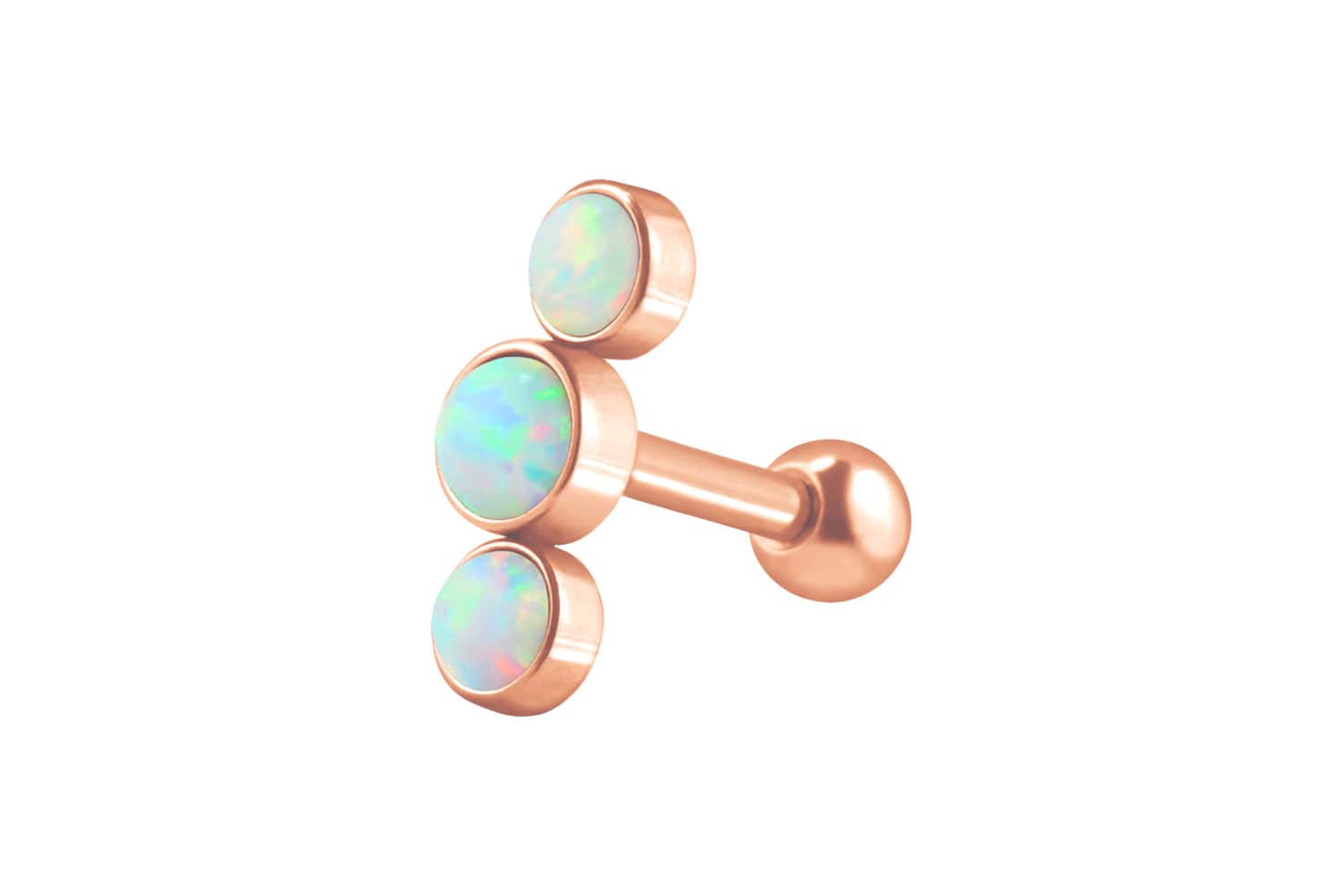 Chirurgenstahl Ohrpiercing 3 SYNTHETISCHE OPALE ++SALE++